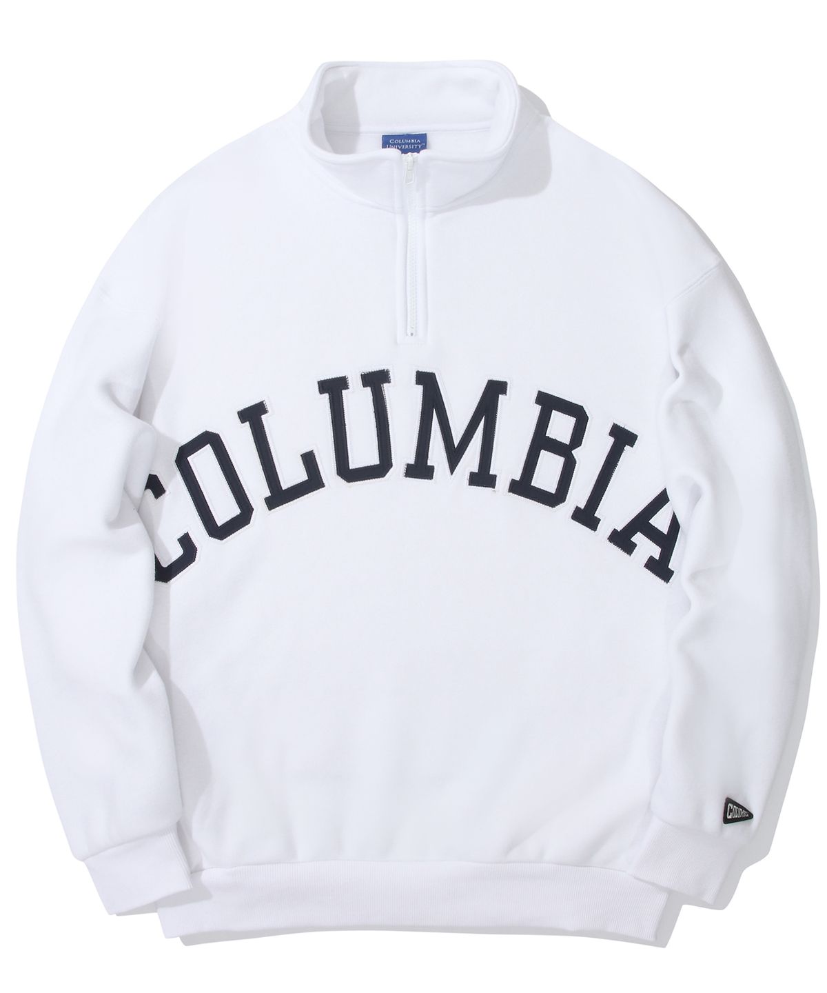 컬럼비아 유니버시티(COLUMBIA UNIVERSITY) COLUMBIA ARCH OVER-FIT FLEECE HALF ZU SWEATSHIRTS 화이트