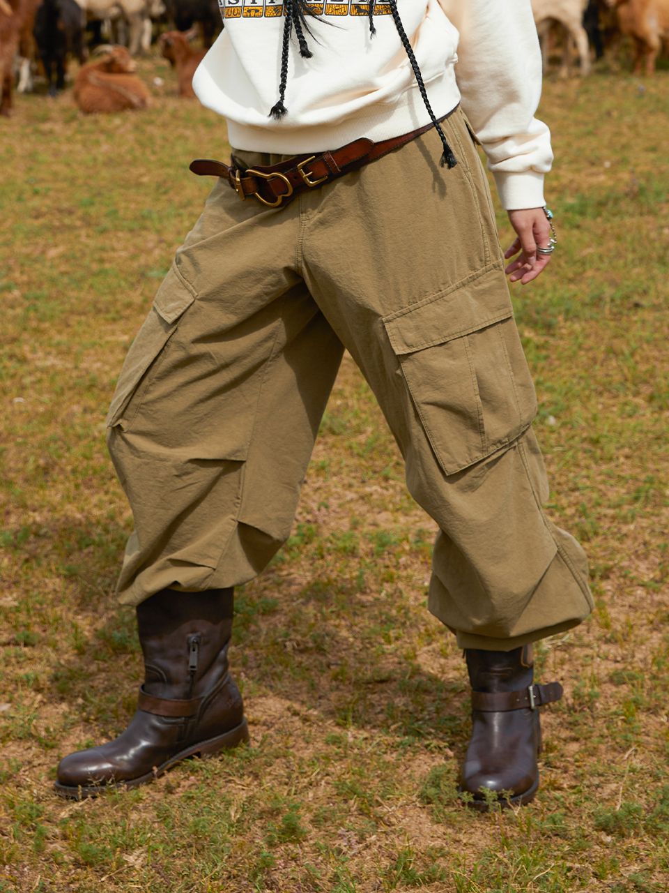 MUSINSA | ASIF CALIE NEW PARACHUTE CARGO PANTS KHAKI