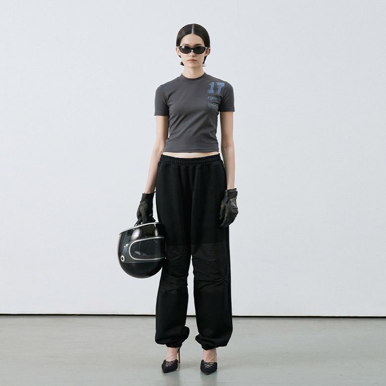 BI-MATERIAL SWEAT PANTS