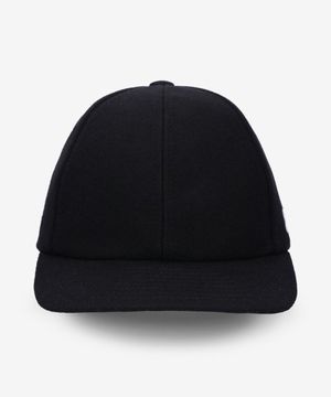 로고 패치 울 베이스볼 캡 - 블랙 / 323ACT002WO00369999