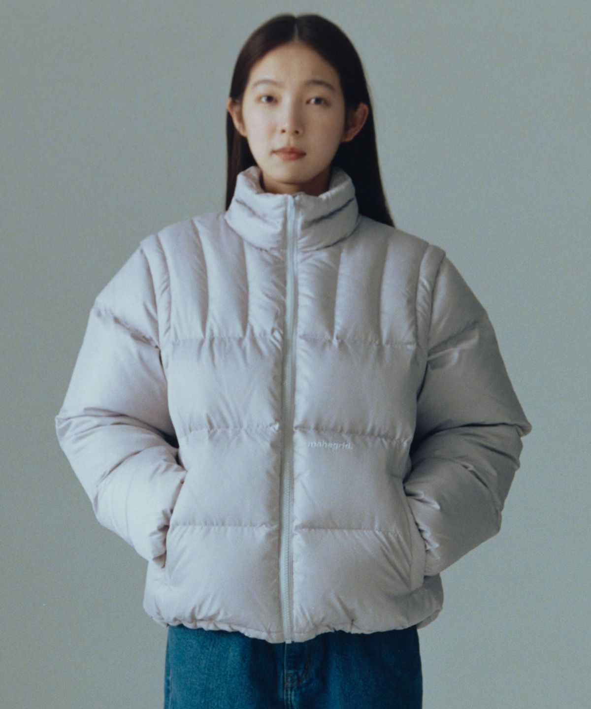 마하그리드(MAHAGRID) DETACHABLE DOWN PUFFER SILVER(MG2DWMB901A)