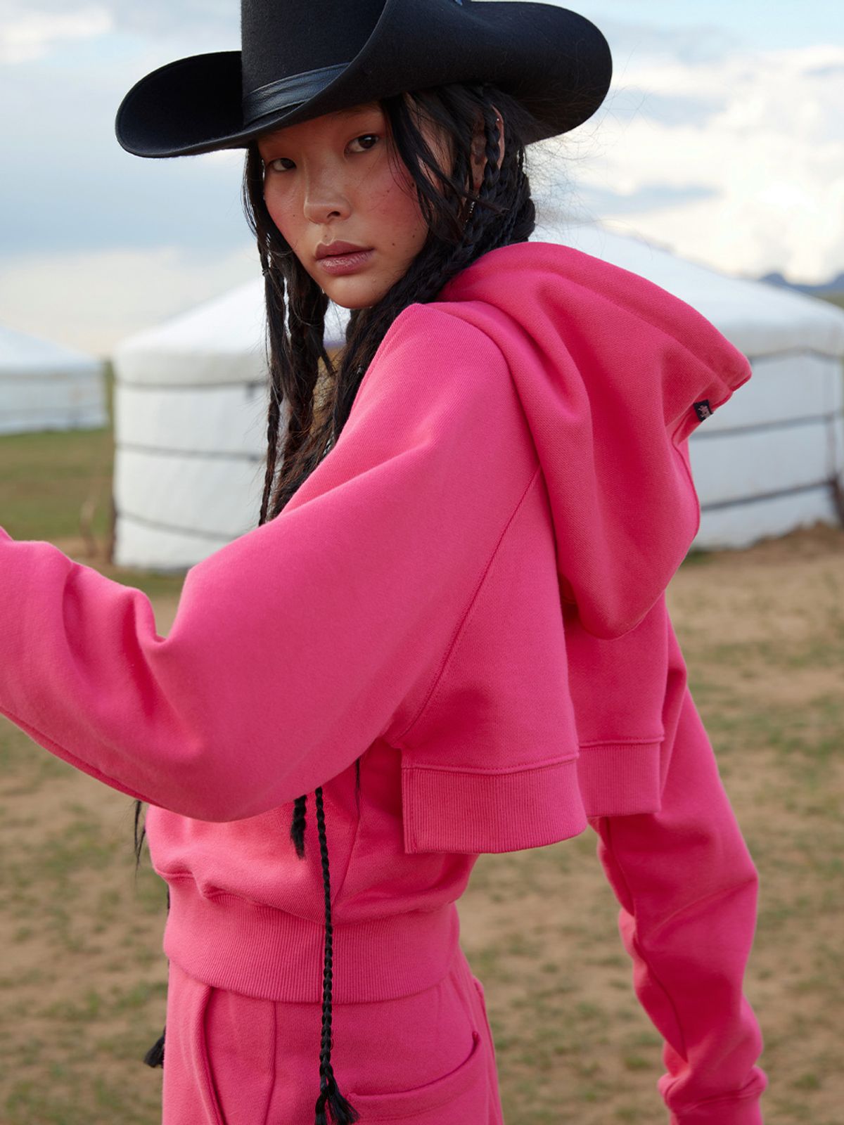 에즈이프 캘리(ASIF CALIE) CROP SWEAT BOLERO CHERRYPINK
