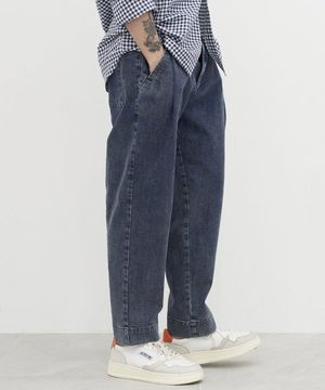 피그먼트 다잉 하프밴드 퍼티그 와이드 팬츠 (데님)