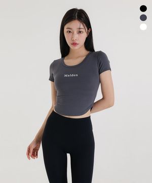 코튼라이크 크롭 숏슬리브