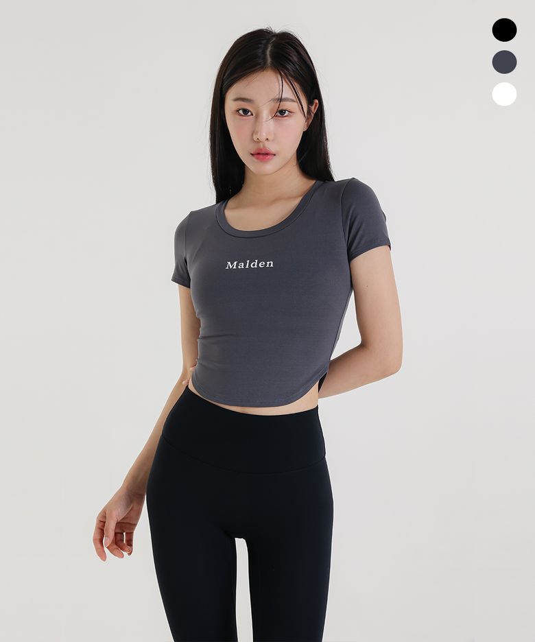 코튼라이크 크롭 숏슬리브
