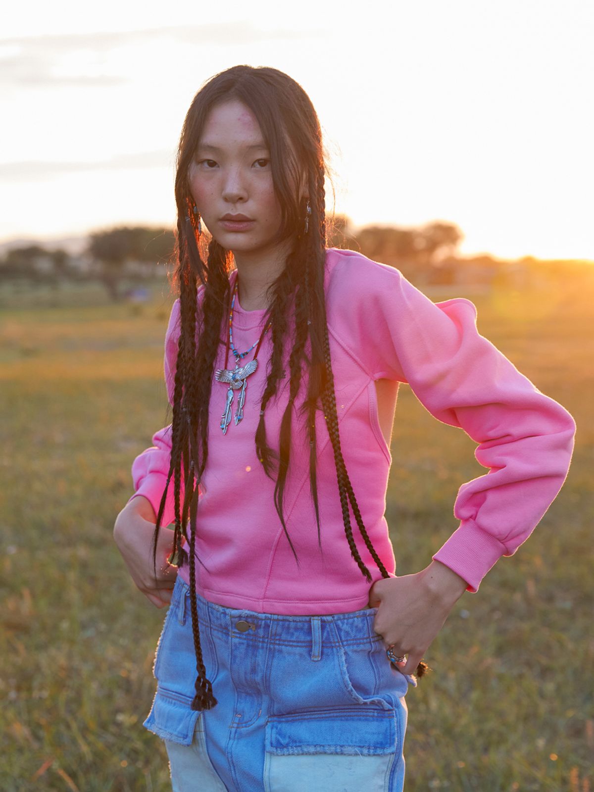 에즈이프 캘리(ASIF CALIE) BACK STRING SWEATSHIRT PINK
