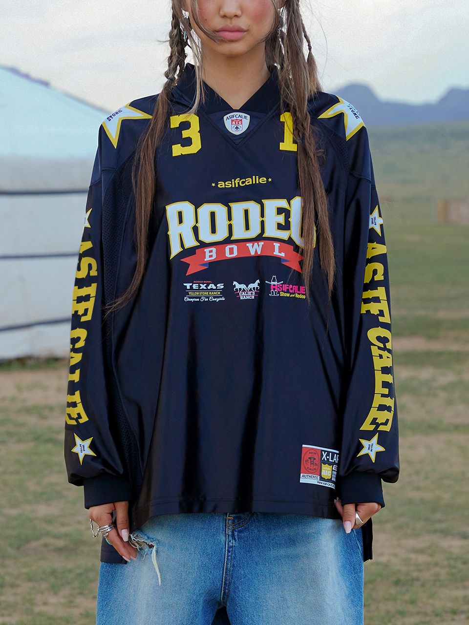 人気 ☆ASIF CALIE ☆ RODEO FOOTBALL JERSEY MUSINSA | ASIF CALIE RODEO FOOTBALL JERSEY BLACK