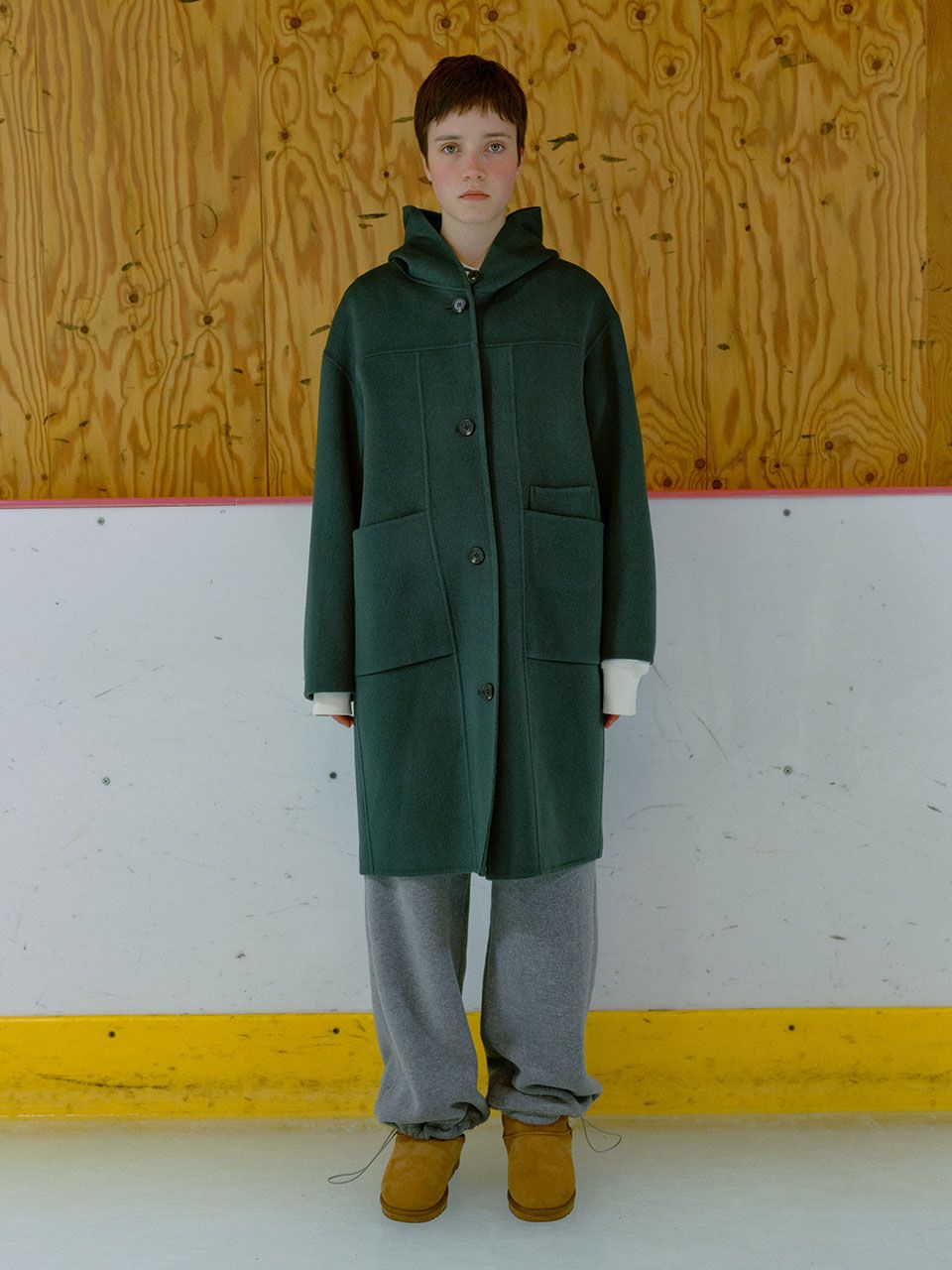 MUSINSA公式 | ENZO BLUES ハンドメイドフードコート (ディープグリーン)