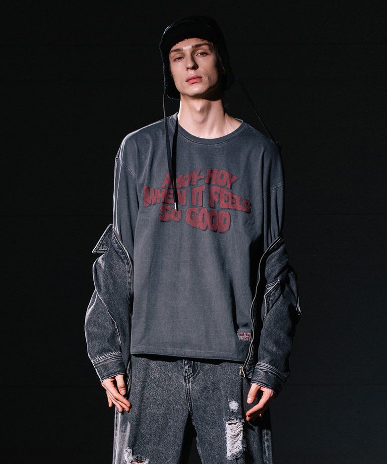 OUR PIGMENT SLEEVE T-SHIRTS / CHARCOAL
