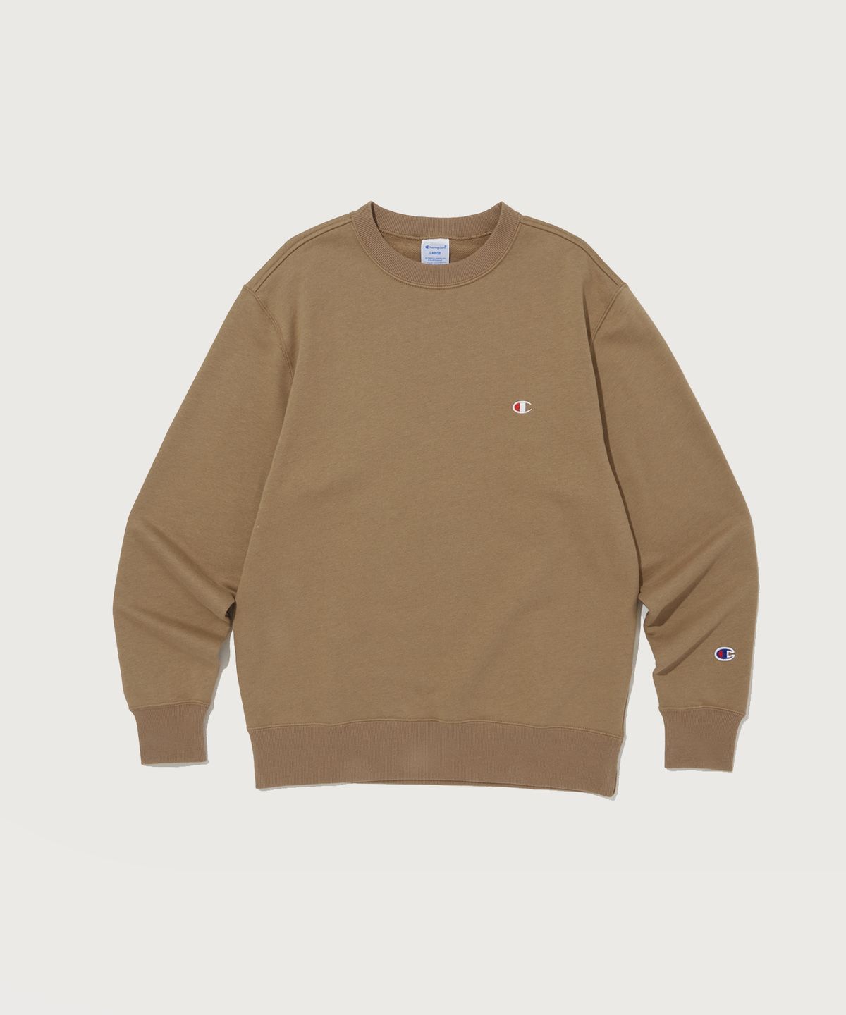 챔피온(CHAMPION) 베이직 C로고 크루넥 스웨트셔츠 Camel