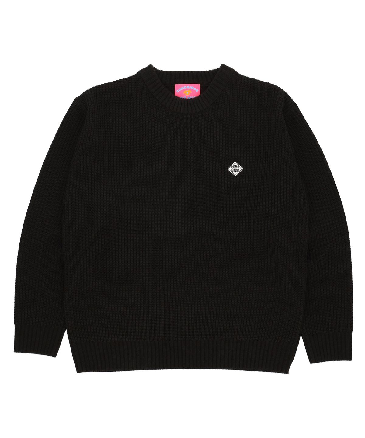 꼬모니노즈(COMONINOZ) BASIC CREW NECK KNIT [BLACK]