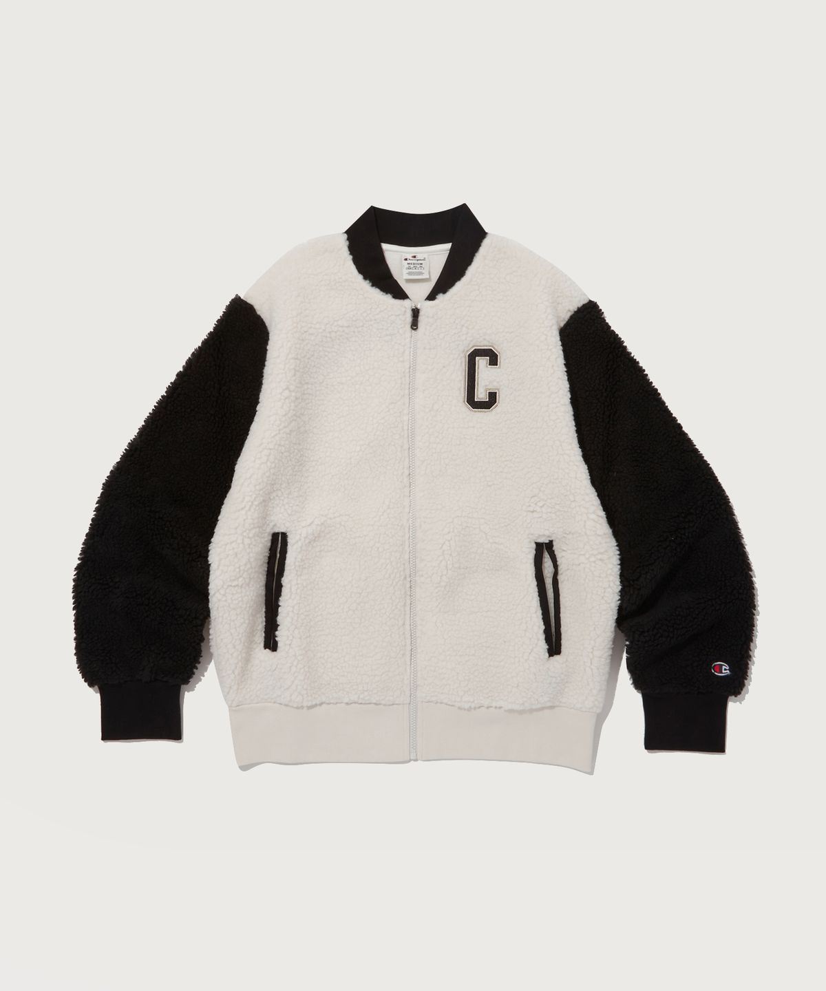 챔피온(CHAMPION) C로고 폴라 플리스 봄버 재킷 Cream
