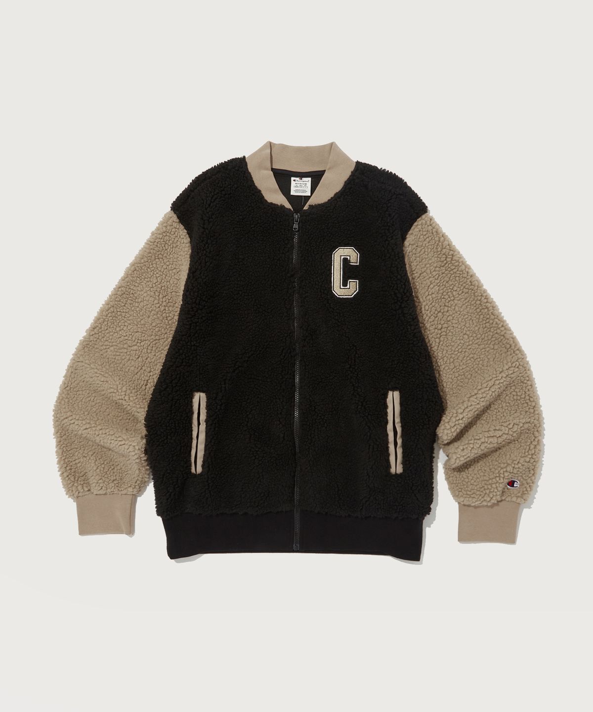 챔피온(CHAMPION) C로고 폴라 플리스 봄버 자켓 Black