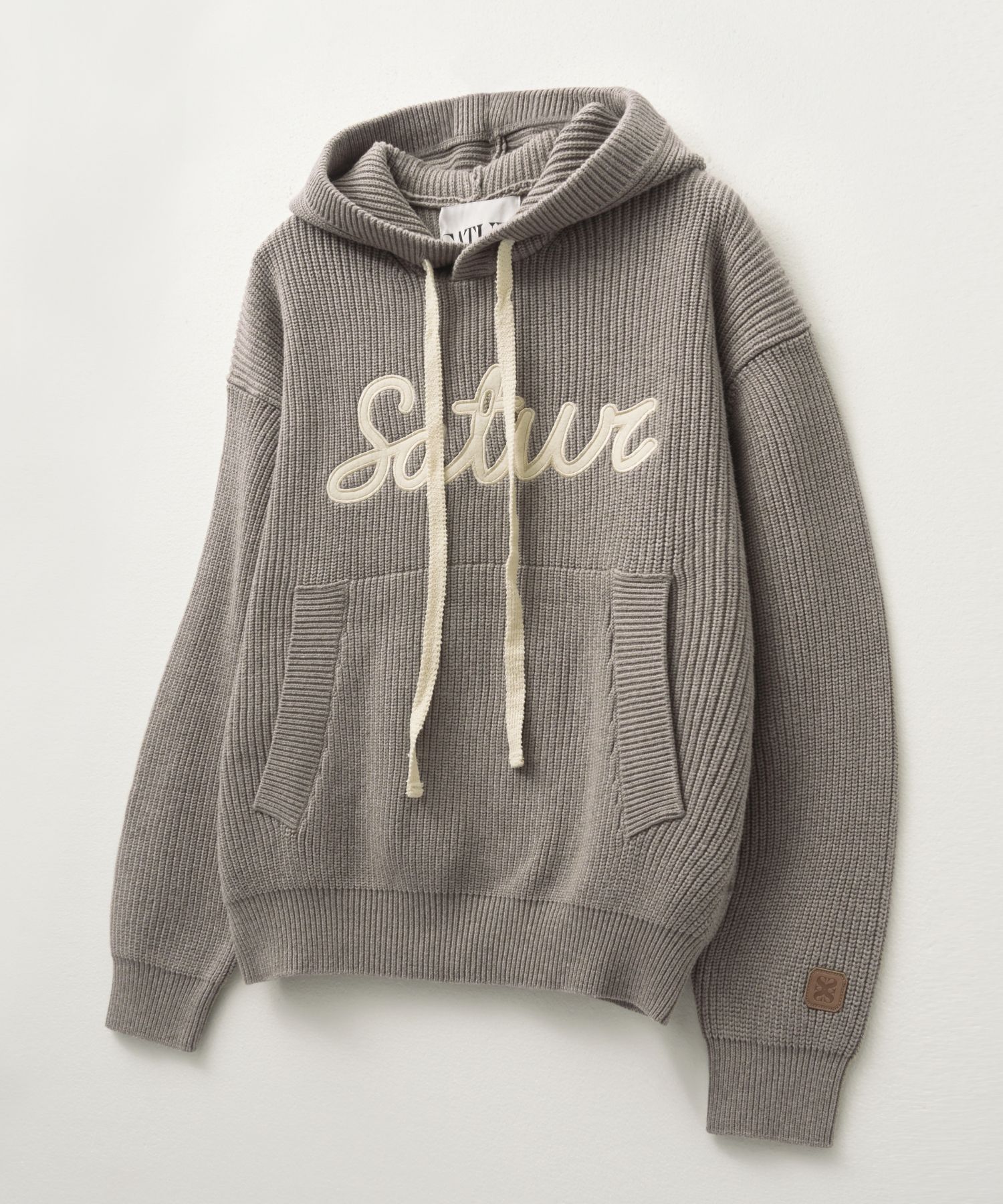 【SATUR】Applique Logo Cashmere Blend Hood Knit◆正規品◆ ☆関税込☆SATUR☆Applique Logo Cashmere Blend Hood Knit