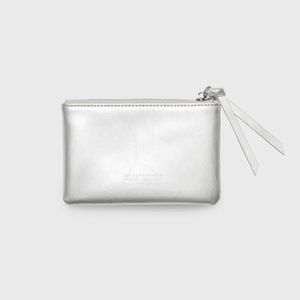 pouch wallet(소가죽파우치월렛) - 실버