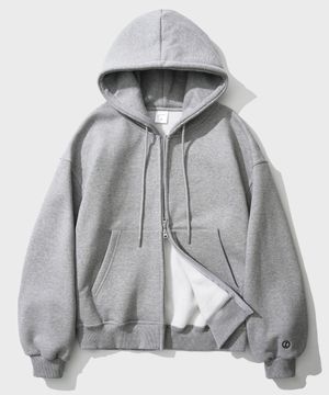 로그 오버핏 투웨이 기모 후드집업 6종 그레이 YHHD2462