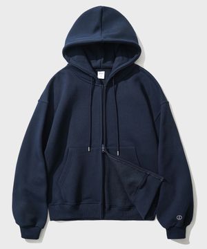 로그 오버핏 투웨이 기모 후드집업 6종 다크네이비 YHHD2462