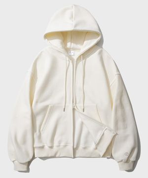 로그 오버핏 투웨이 기모 후드집업 6종 크림 YHHD2462