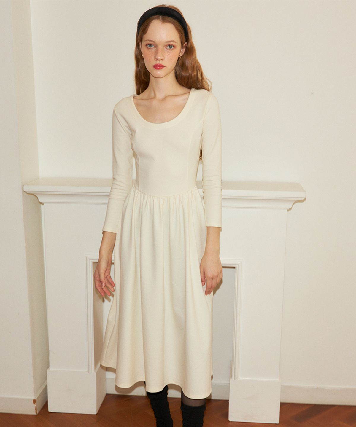 살롱 드 욘(SALON DE YOHN) Basic Ballet Core Dress_ Ivory