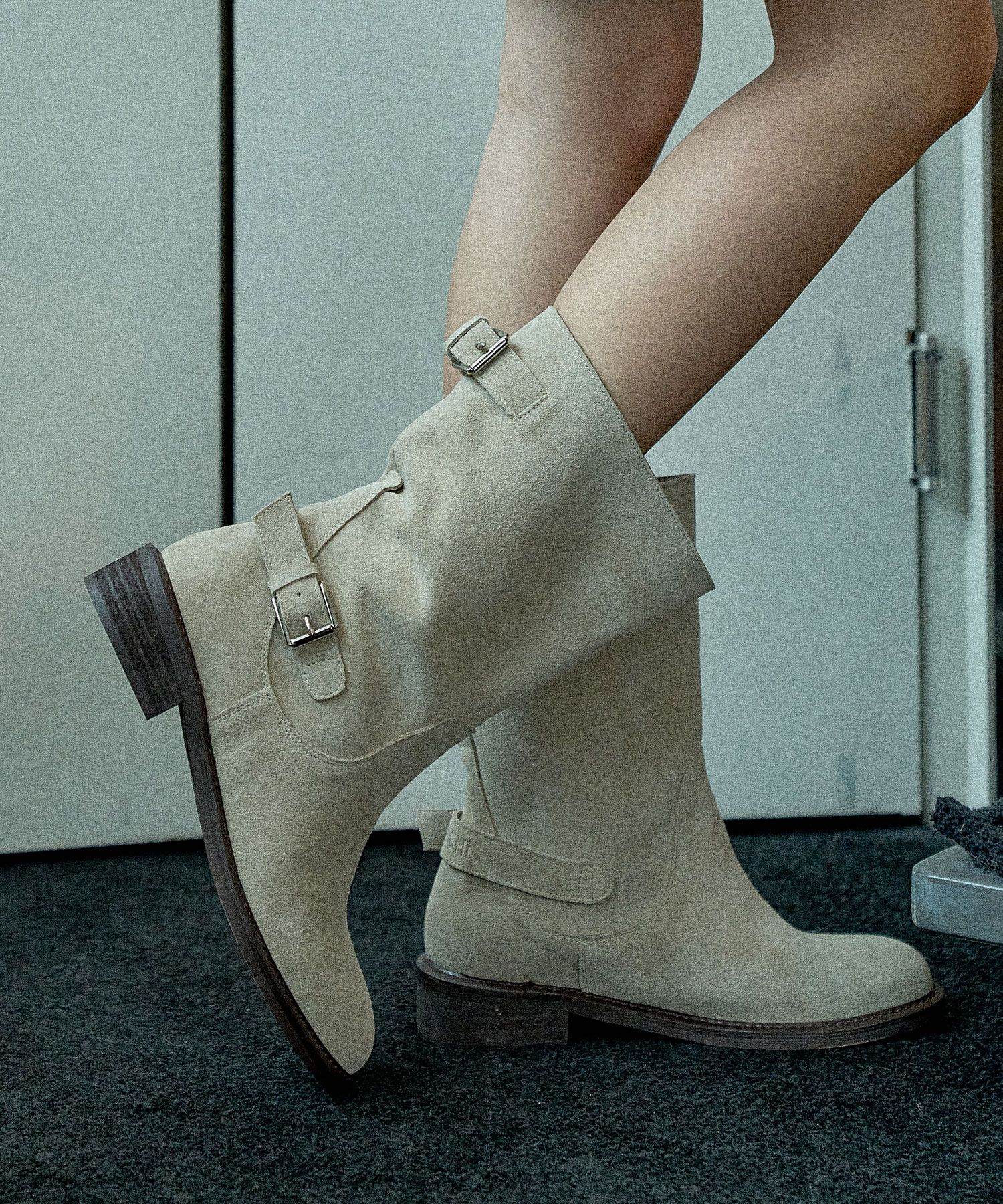 SHOEHI ■ Nana Cowhide Suede Two Belt Boots (3Colors) MUSINSA | SHOEHI Nana Cowhide Suede Two Belt Boots_B1342