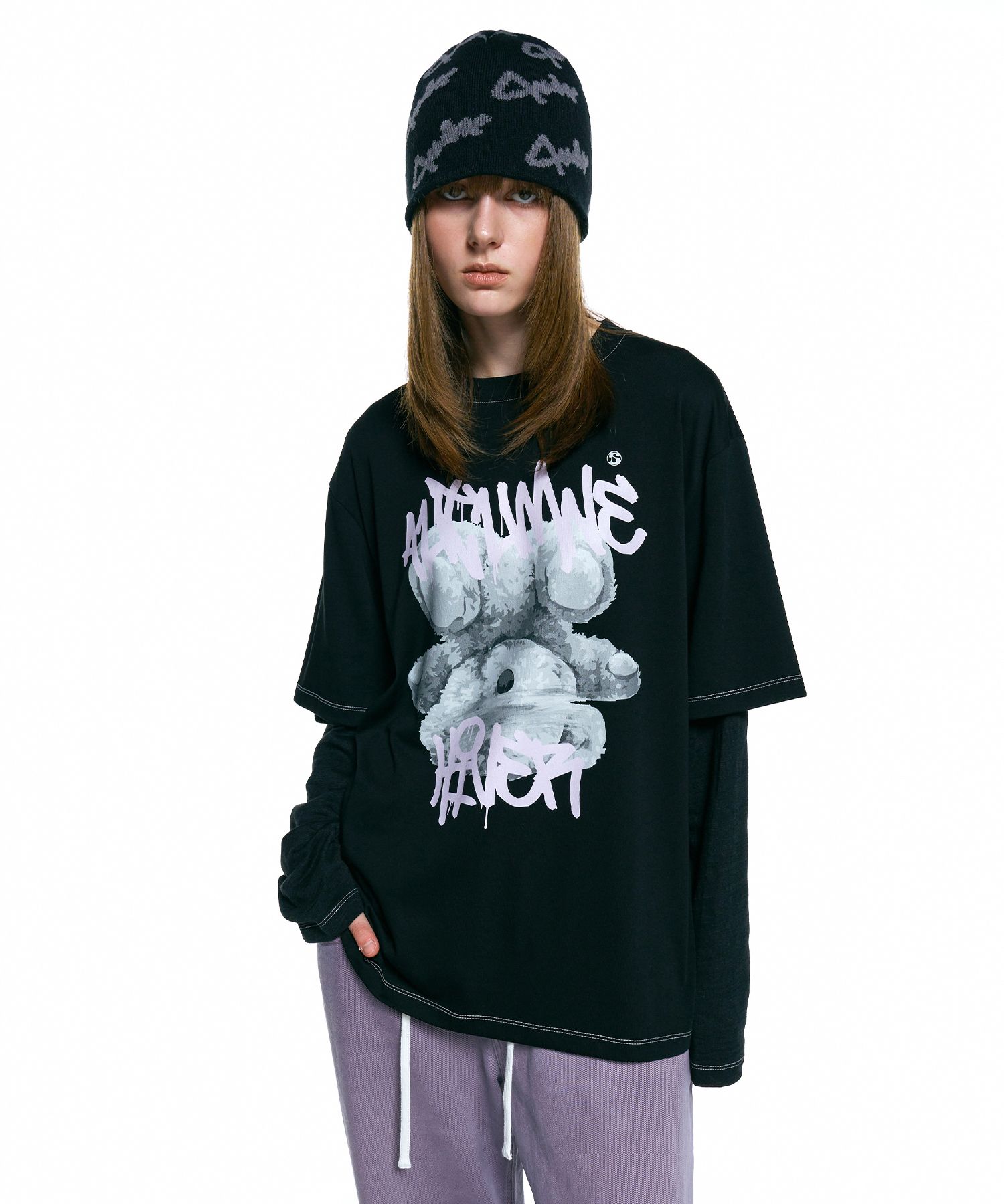 帽子 LOGO JACQUARD SHORT BEANIE BLACK 帽子 LOGO JACQUARD SHORT BEANIE BLACK LOGO JACQUARD SHORT