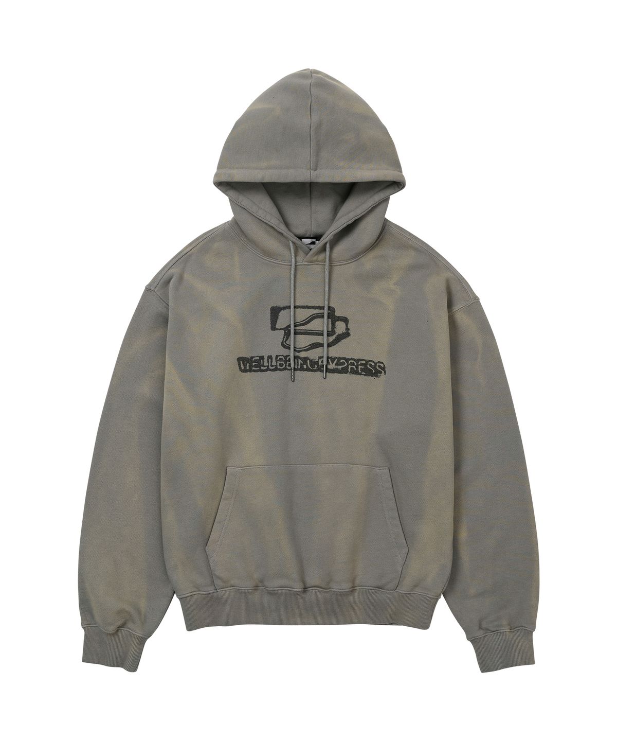 웰빙익스프레스(WELLBEING EXPRESS) Blurry Logo Hoodie Greyish Beige