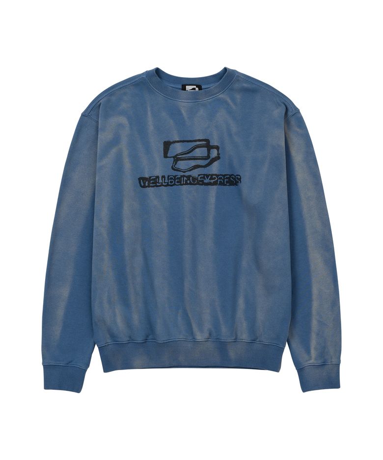 Blurry Logo Sweatshirt Blue