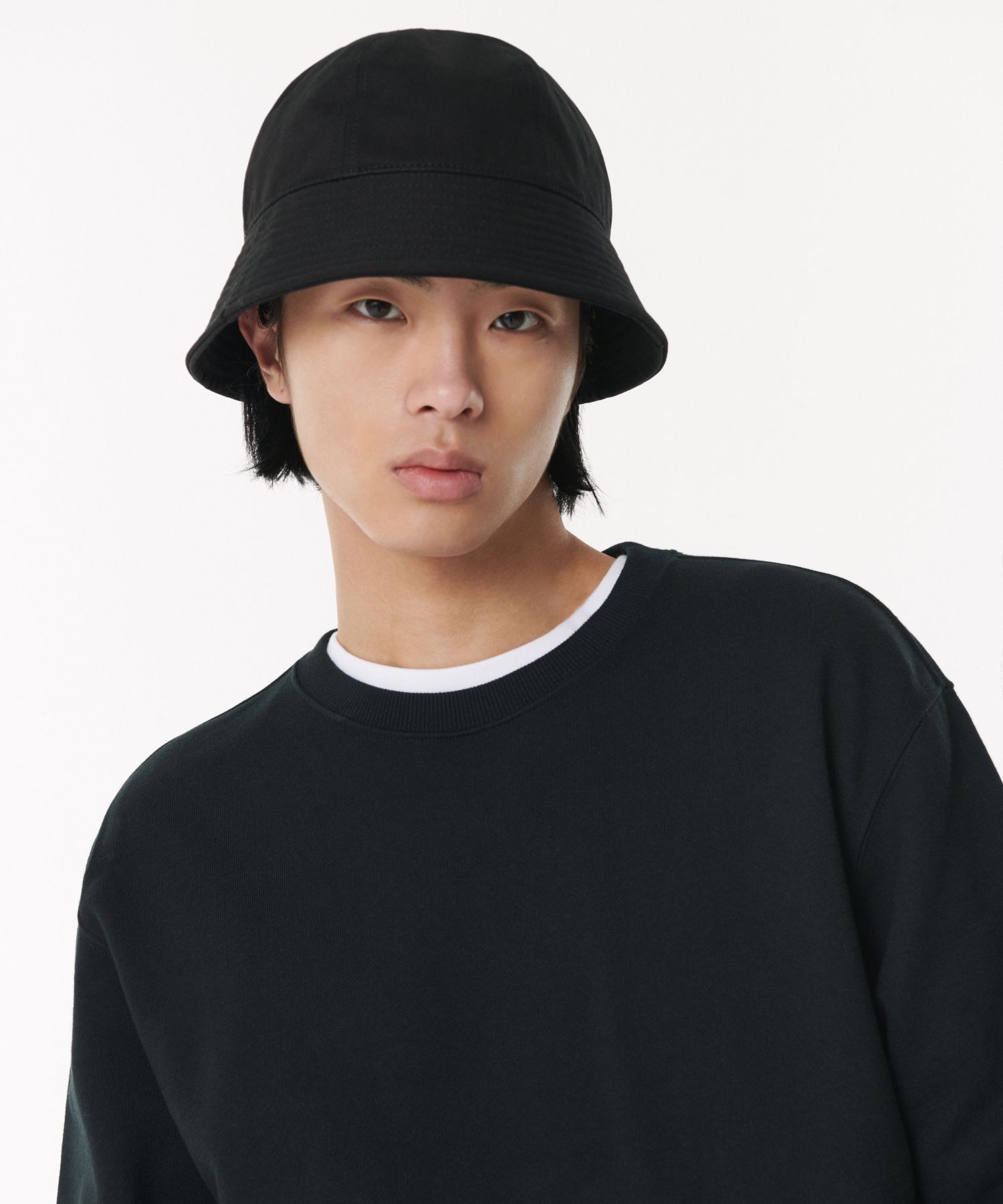 MUSINSA MUSINSA STANDARD Oversized Cotton Round Bucket Hat [Black]