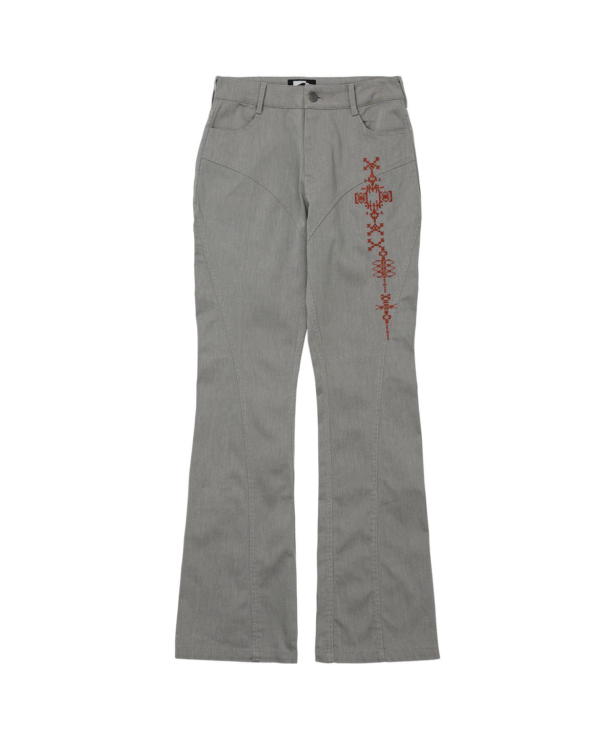 웰빙익스프레스(WELLBEING EXPRESS) Embroidered Line Pants Grey