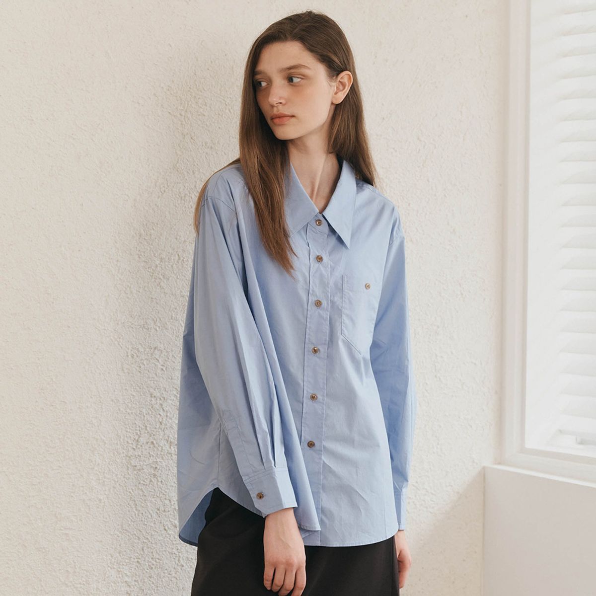 웬스데이딜라잇(WEDNESDAY DELIGHT) WD_Pure cotton shirt_BLUE