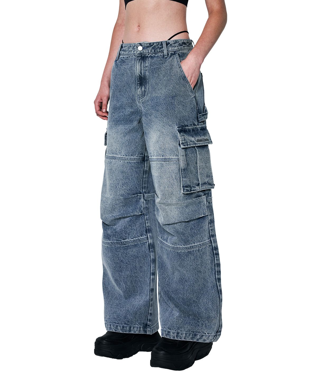 ★MUSINSA STANDARD★ Denim parachute cargo pants washed blac MUSINSA | MUSINSA STANDARD Denim parachute pants [washed black]