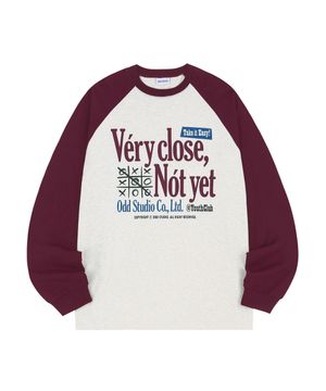 베리클로즈 래글런 오버핏 롱 슬리브 - OATMEAL/WINE