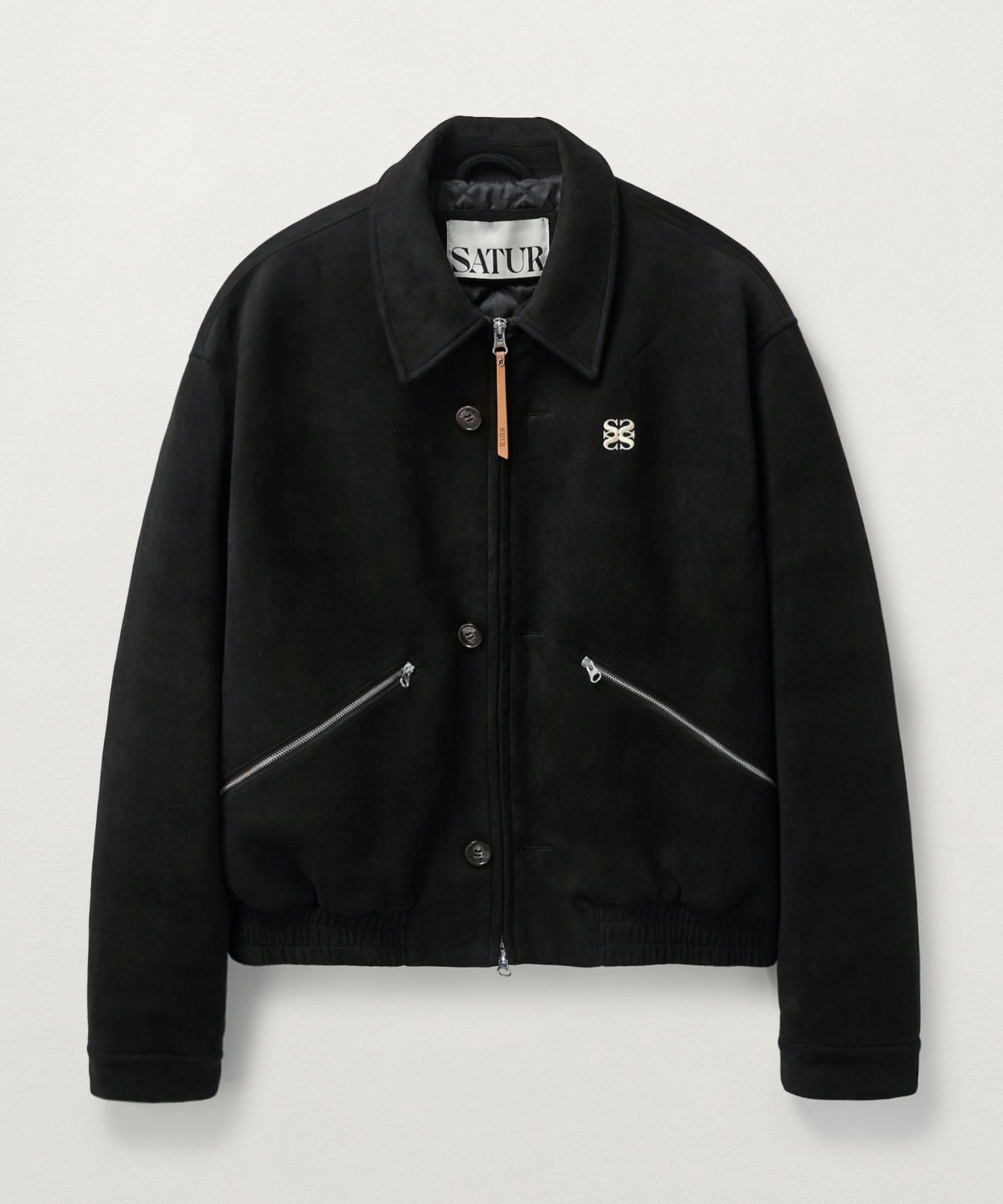 【格安saleスタート】 MUSINSA | SATUR Theo Fox Suede Short Jacket Pirate Black ジャケット・アウター