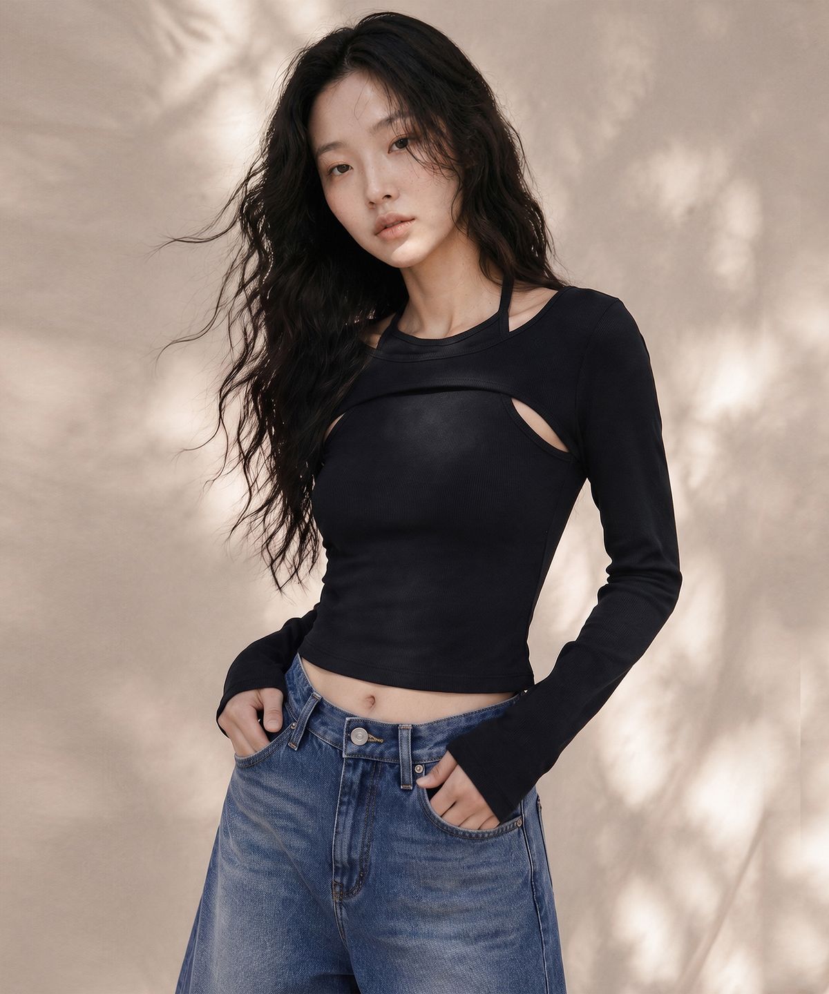 탑걸(TOPGIRL) FAKE BOLERO LAYERED LONG SLEEVE TOP_T326TP108
