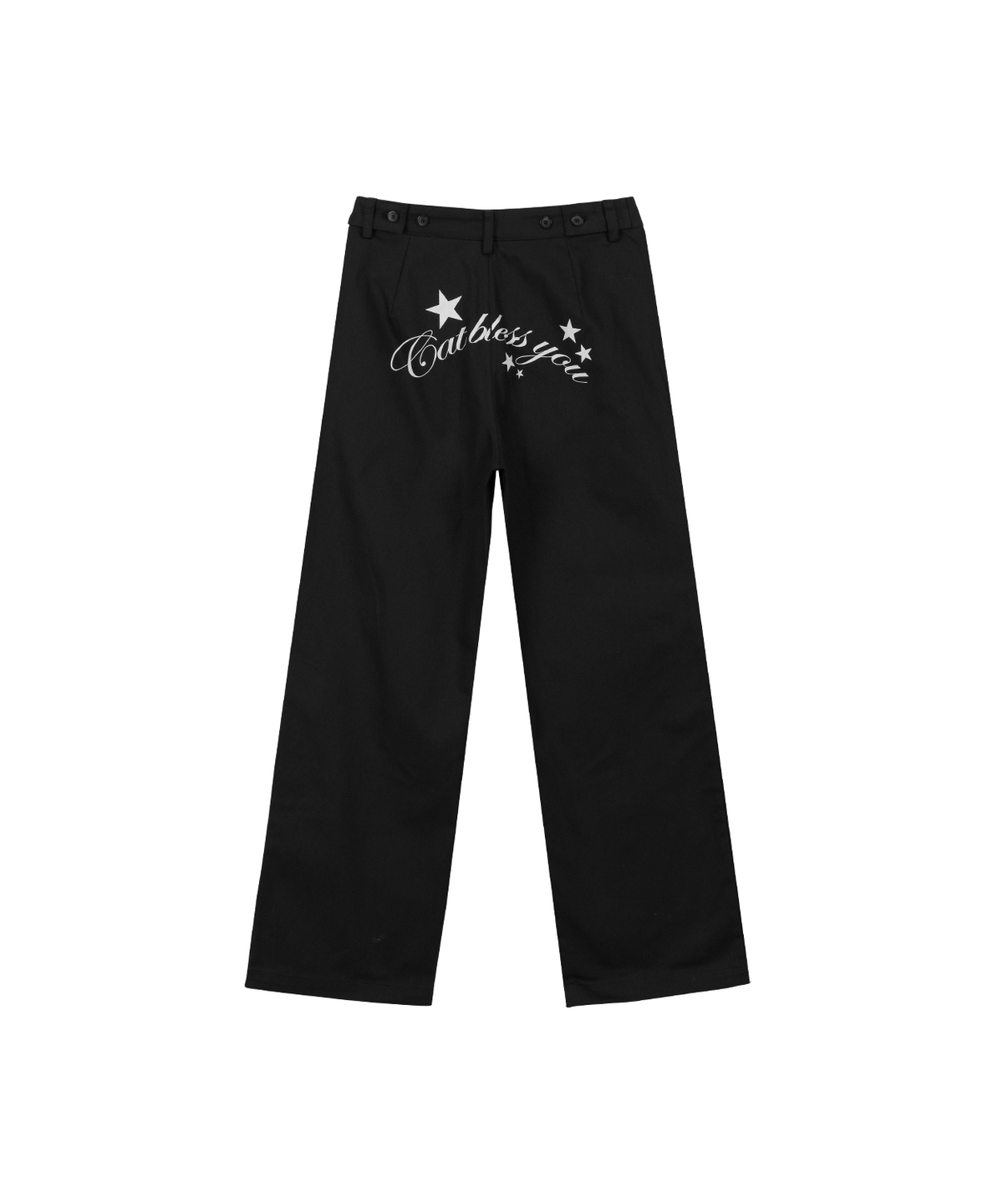 잇자바이브(ITZAVIBE) LETTERING CHINO PANTS - BLACK
