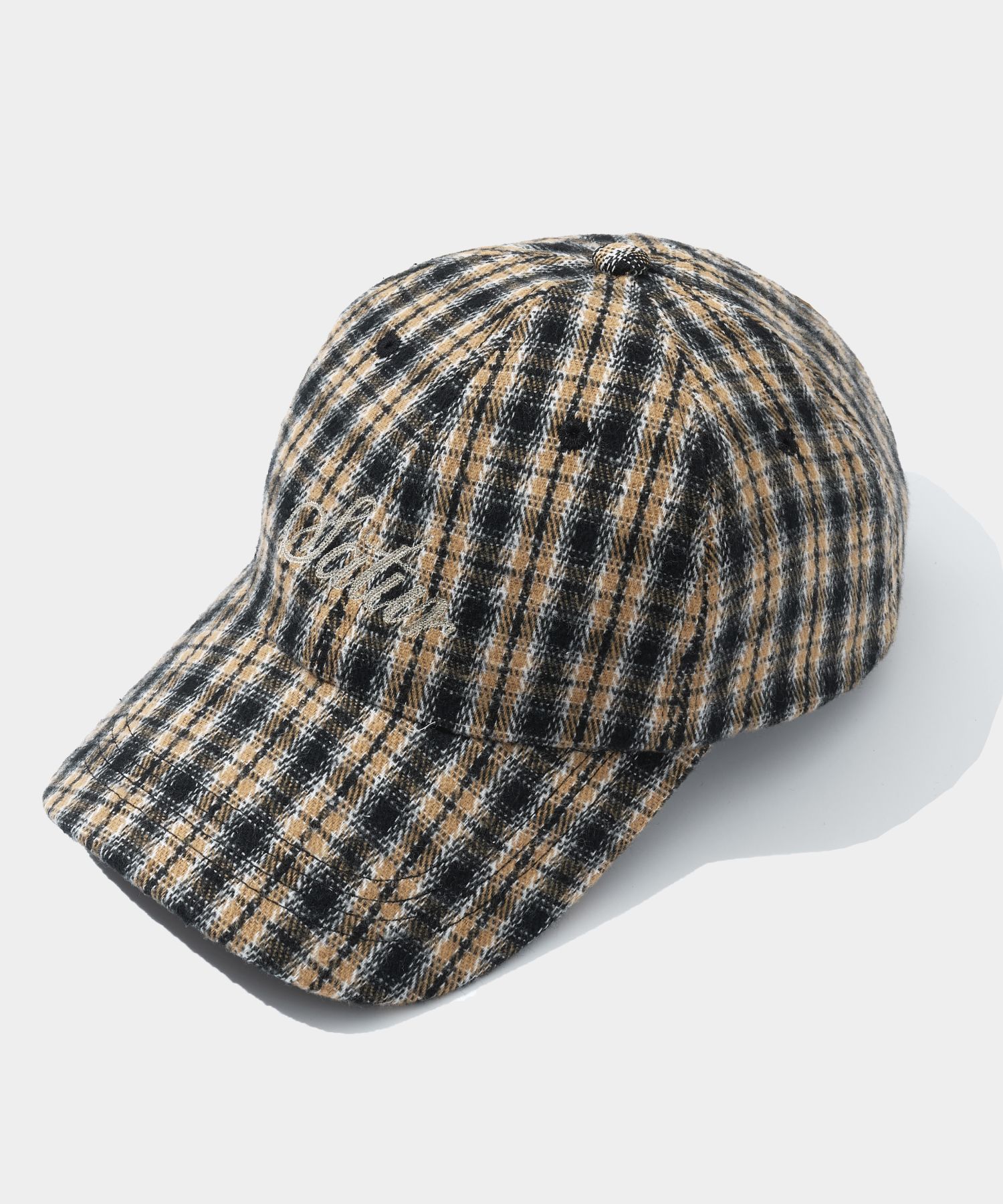★SATUR★Classic Logo Plaid Ball Cap★ボール キャップ★ MUSINSA | SATUR Classic Logo Plaid Ball Cap Vintage Yellow