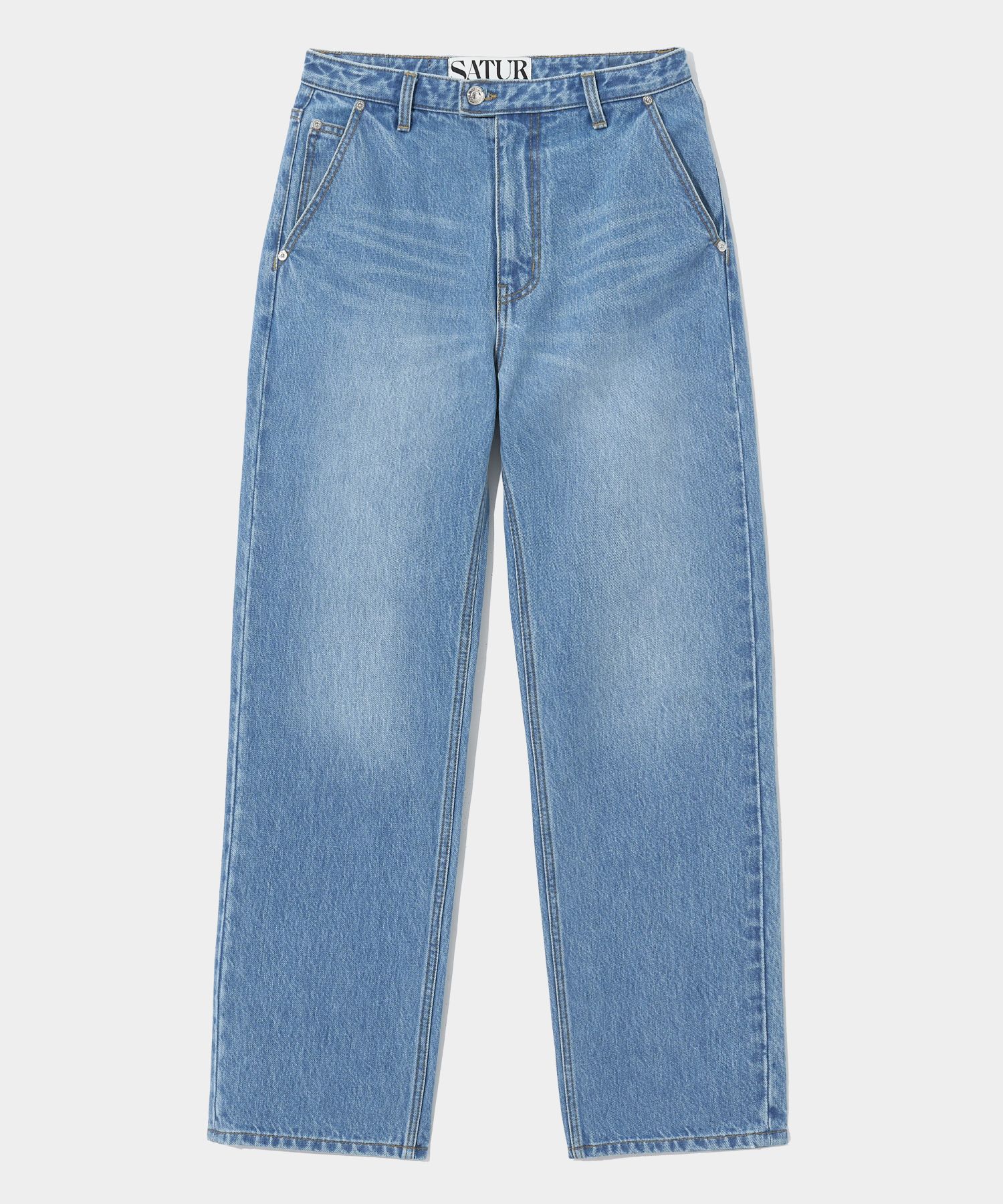 ☆送料・関税込☆SATUR★(W) Washed Straight Denim Pants★ デニムパンツ / MENS