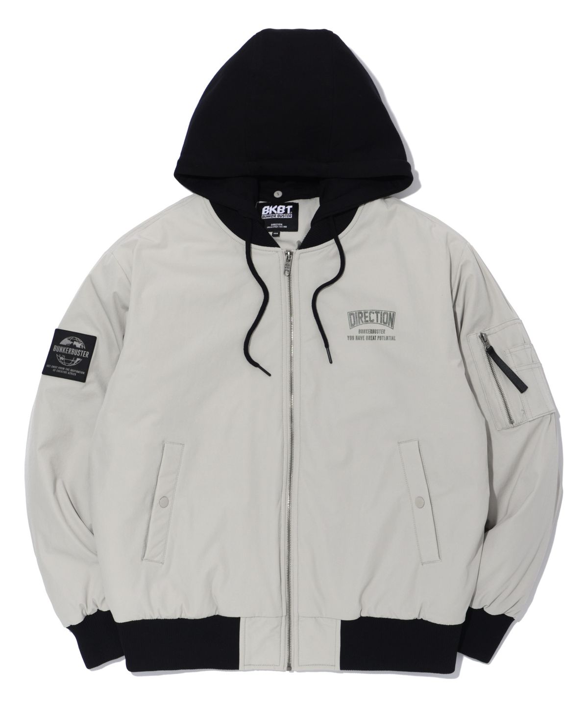 벙커버스터(BUNKERBUSTER) 그리드 어스 패딩 MA-1 LIGHT BEIGE (MO1JU002-004)
