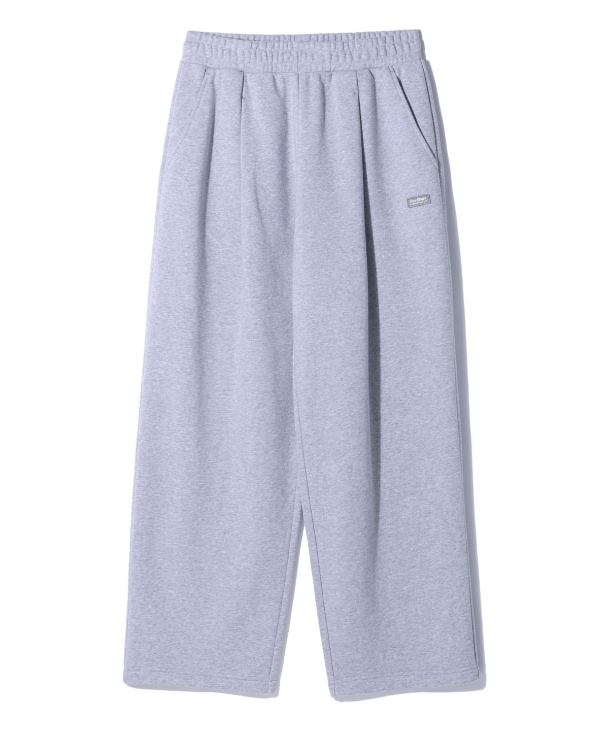 레이피커스(RAYFIKERS) 와펜 로고 와이드 원턱 스웨트 팬츠 MELANGE GREY (MO6PU181-097)
