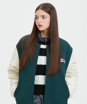 에디션 바시티 패딩 점퍼 GREEN (LO1JU019-045)