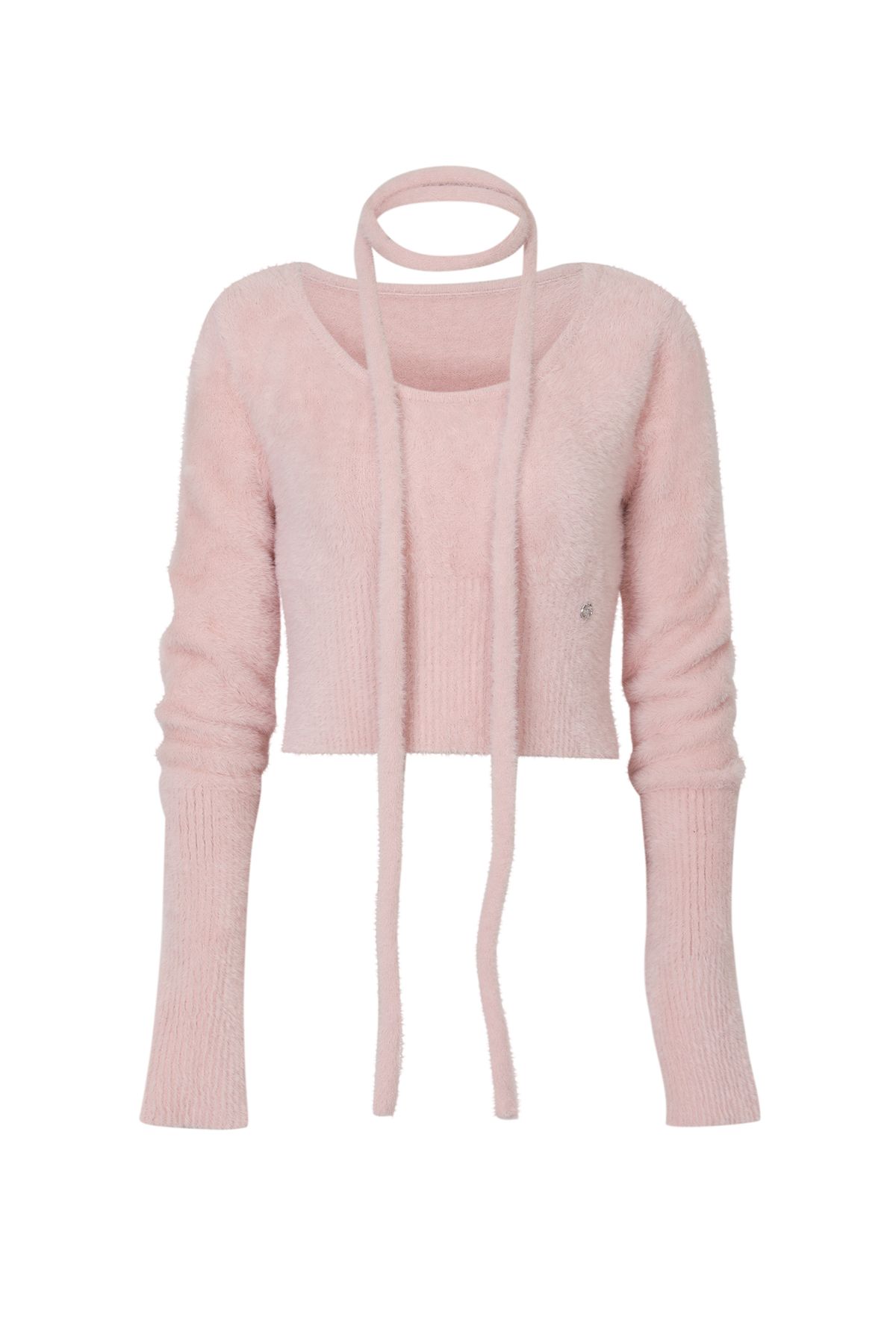 페인오어플레져(PAINORPLEASURE) PETAL SCARF KNIT pink
