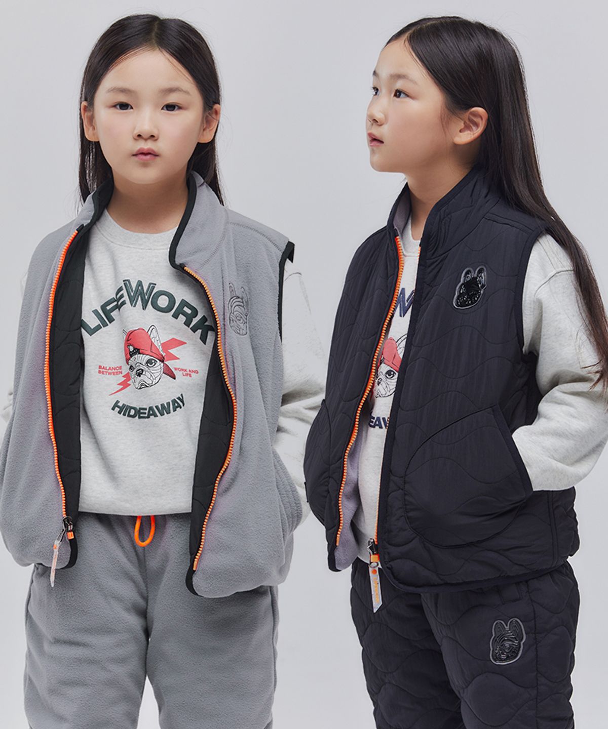 라이프워크 키즈(LIFEWORK KIDS) 키즈) 웨이브 퀼팅 리버시블 베스트