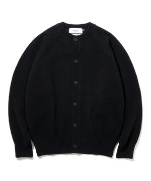 쉐기독 울 100% 라운드 가디건 BLACK