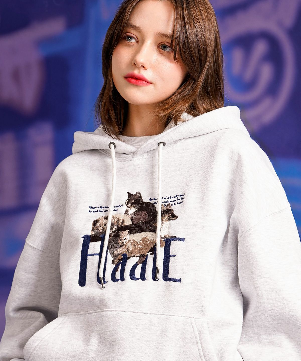 티떠블유엔(TWN) 허들 후드 화이트오트밀 HHHD3532