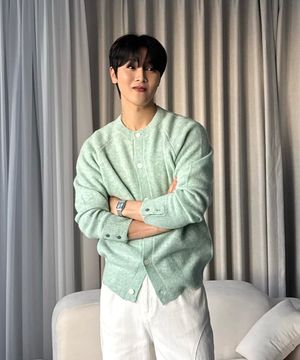 쉐기독 울 100% 라운드 가디건 MINT