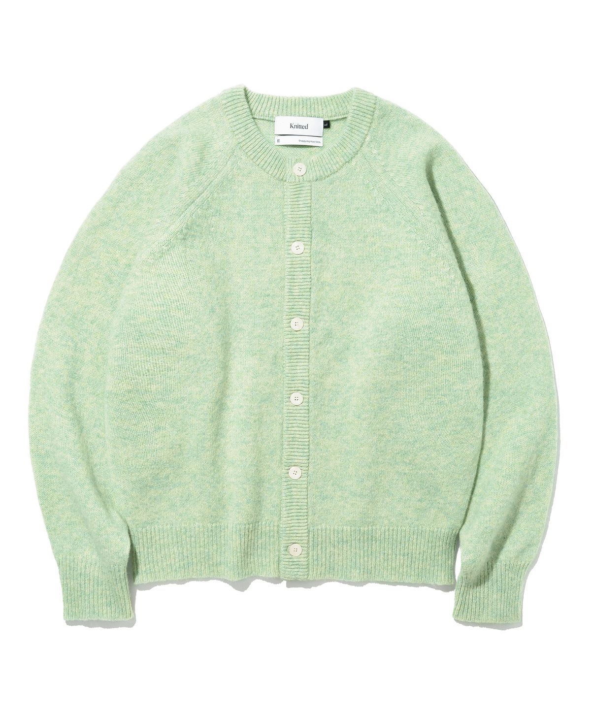 니티드(KNITTED) 쉐기독 울 100 라운드 가디건 MINT