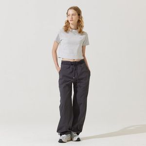 텝 투 포켓 스트링 와이드 팬츠 - 차콜