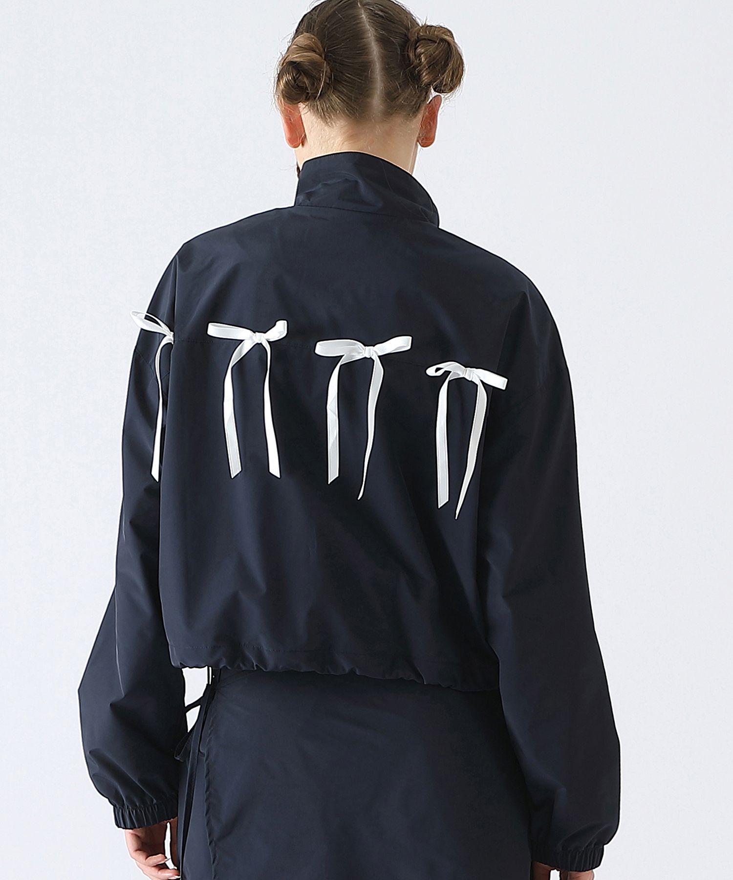 Bad Blue * Ribbon Blossom Crop Jacket リボン ジャケット MUSINSA | BADBLUE Ribbon Crop Jacket Navy