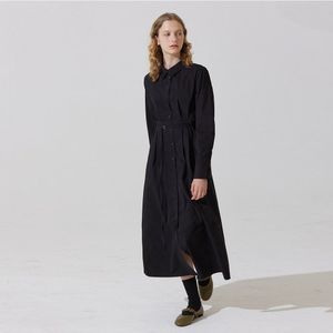 스크런치 라운드 플랫 슈즈 - 카키