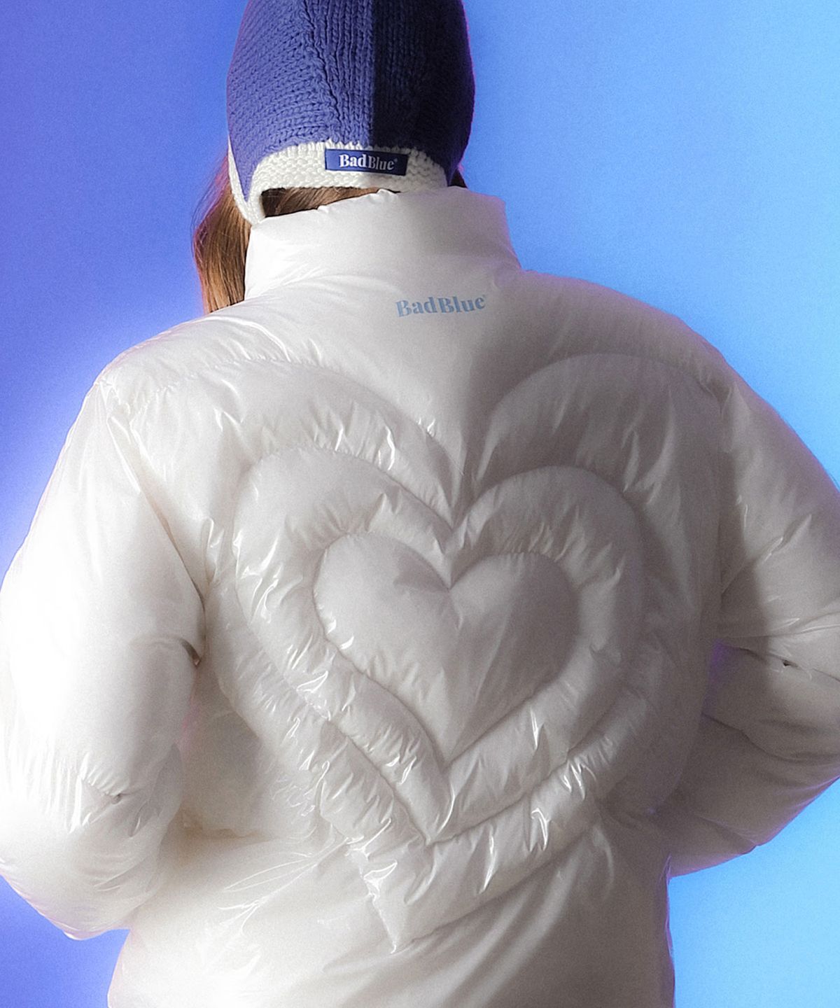 배드블루(BADBLUE) Heart Puffer Jacket Snow White